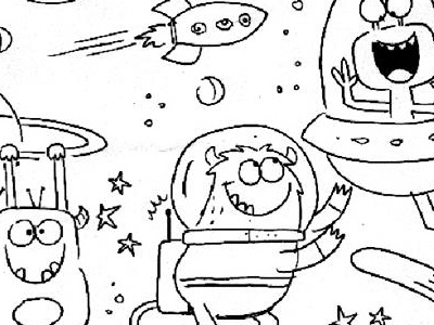 MONSTERS IN SPACE ROUGH SKETCH