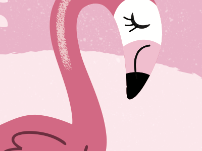 Flamingo characterdesign flamingo girlsart girlssleepwear illustration jonathanmiller lake leaves pinkflamingo vectorart
