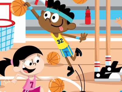 BASKETBALL basketball cartoonillustration greetingcards illustration jonathanmiller kidsart kidsbooks kidslitart millertoons