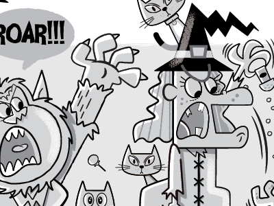 MONSTERS blackca characterdesign halloween illustration kidsbooks kidscartoons monsters werewolf witch