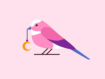 Rosefinch animal bird flat illustration