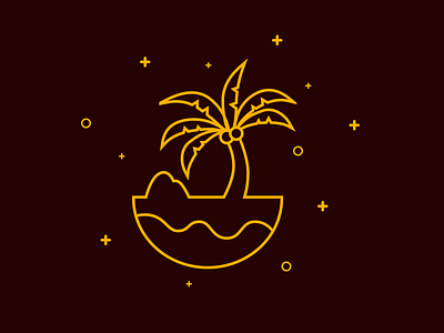 Island beach island minimal outline outline illustration palm tree