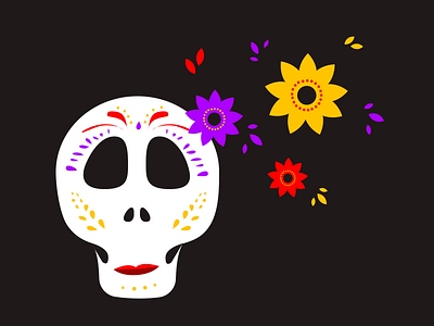 Día de los Muertos calavera day of the dead día de los muertos flat flowers illustration skull sugar skull