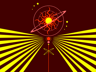 Summer Magic illustration magic staff magic wand seasons summer sun sun rays wand