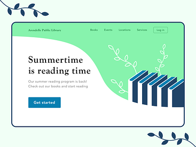 Summer reading time! dailyui dailyui 003 illustration landingpage summer webpage