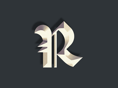 Personal Mark Exploration blackletter emboss logo personal branding r