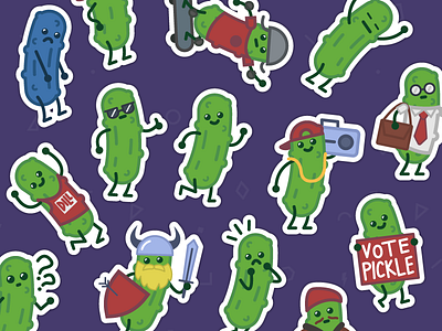 "Dill With It" iMessage Stickers cute dill illustration imessage pickle stickers