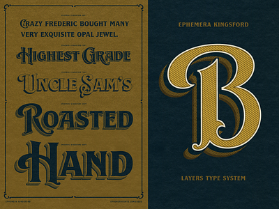 Ephemera Kingsford Font design font hand lettering handlettering lettering texture typeface typography vintage
