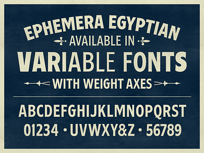 Ephemera Egyptian font hand lettering handlettering lettering texture typeface typography variable font vintage