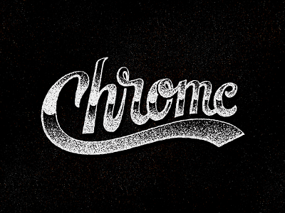 Chrome grunge hand lettering texture