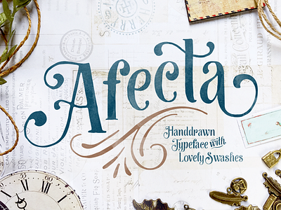 Afecta Typeface font hand lettering serif typeface vintage