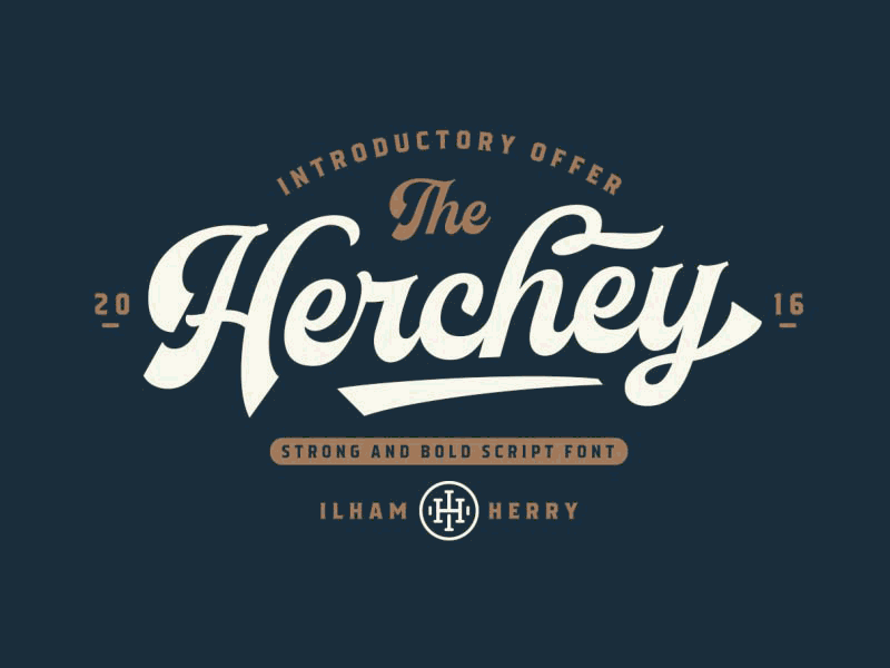 Herchey Font baseball font letterhead opentype script typeface vintage