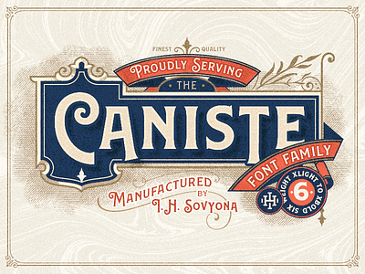 Caniste Font Family 19th century branding ephemera font handlettering labels lettering logo signpainting typography vintage