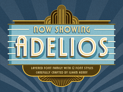 Adelios Cover artdeco font layers retro typeface vintage