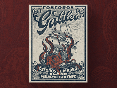 Fosforos Galileo Kraken font hand lettering handlettering illustration labels lettering texture typography vintage