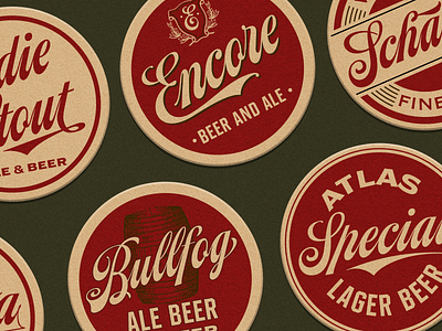 Beer Coaster beer font hand lettering handlettering lettering texture typeface typography vintage