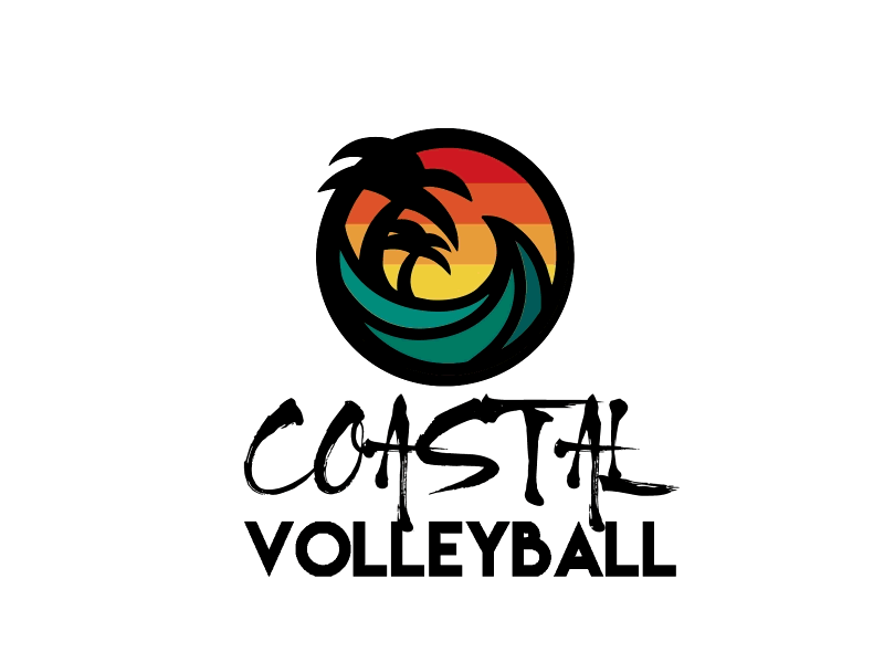 coastal volleyball custom logo animation animation coast logo animation motion graphics palms volleyball