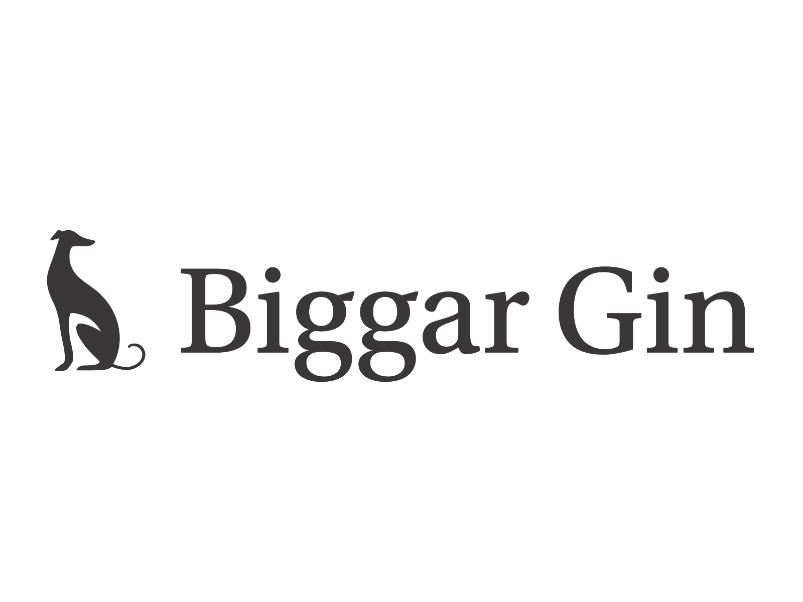 Biggar Gin logo animation animation biggar dog gin greyhound logo animation reveal sitting tail text