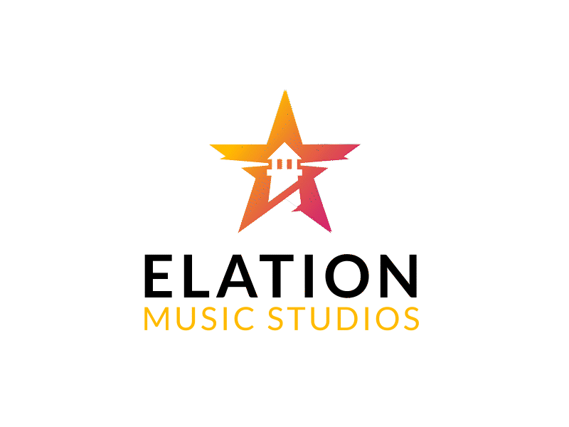 Elation Music Studio animation lighthouse lights logo animation star