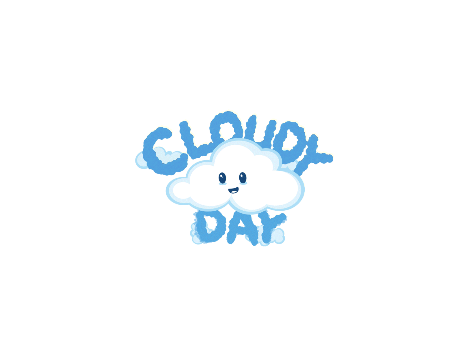 Cloudy day cloud day hands lightning logo logo animation