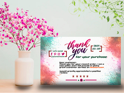 Thank you card amazon gift card graphic design illustration invitation card label design logo product insert product packaging thank you card wish card