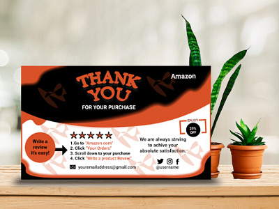 Amazon Thank You Card amazon gift card design graphic design illustration invitation card logo product insert product packging thank you card wish card