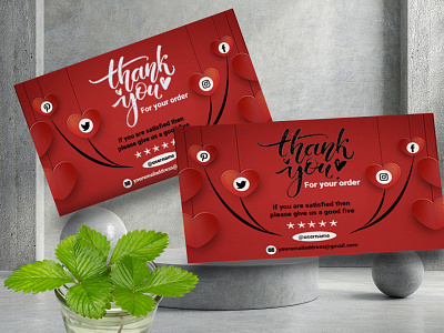 Thank You Card amazon gift card design graphic design illustration invitation card label design logo product insert product packaging thank you card wish card