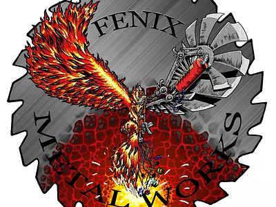 Fenix Metal Works branding graphic design illustration logo