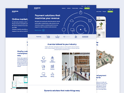 Acapture Website acapture financial services hero area information architecture landing page navigation payment service provider psp responsive website