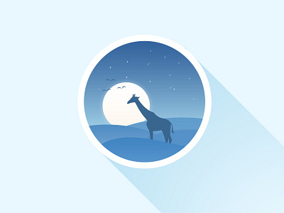 Giraffe design giraffe goose hill illustration moon star vector wild