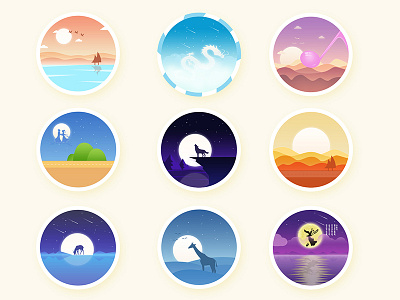 illustration badge design illustration planet scenery space sunlight vector