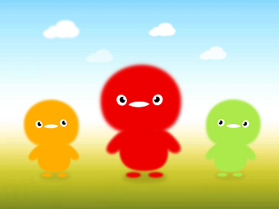 Rainbow chick animation cartoon chick red