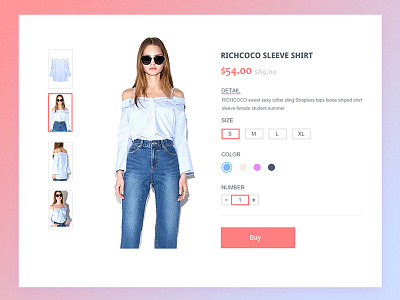 Shopping details page