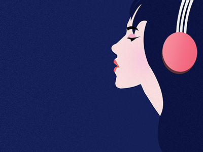 A girl and her headphones digital illustration illustration