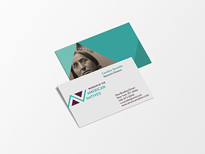 Museum of the American Natives branding business cards illustrations logo posters