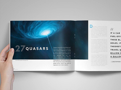 50 Ideas About the Universe Spread publication quasar space spread stars typography universe