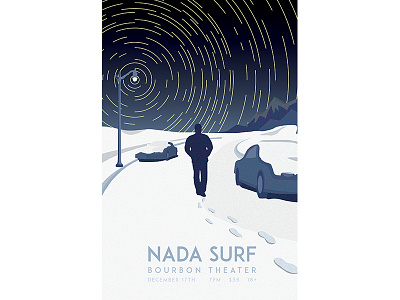 Nada Surf Gig Poster astronomy gig gig poster illustration indie music nada surf poster rock snow vector