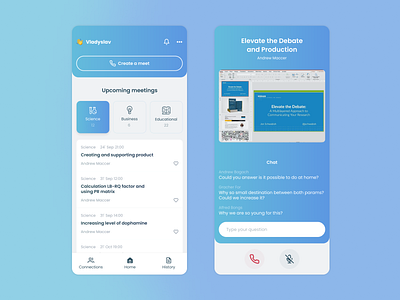Online Meetings Mobile App app design ui ux