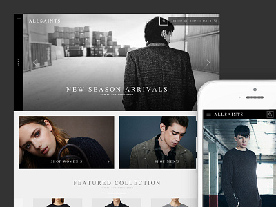 Redesign Concept - ALLSAINTS creative design fashion minimal mobile redesign responsive ui ux web design website