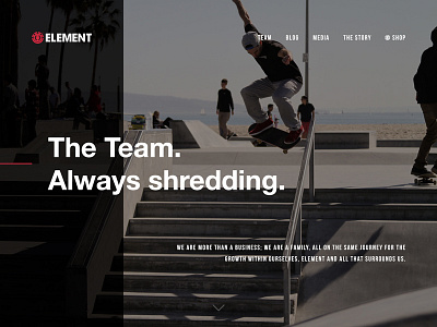 Hero Banner Concepts / Element 'Team' Website banner creative design element extreme sports full screen hero banner skateboarding skating ui ui design uiux