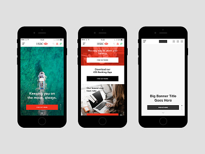 Redesign of HSBC (Mobile) banking banner creative design full screen hero hero banner ui ui design uiux