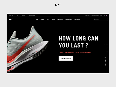 Nike - HP Hero (Concept) concept creative design fashion footwear full screen hero hero banner minimal nike redesign responsive sports ui ui design uiux ux web design website website design