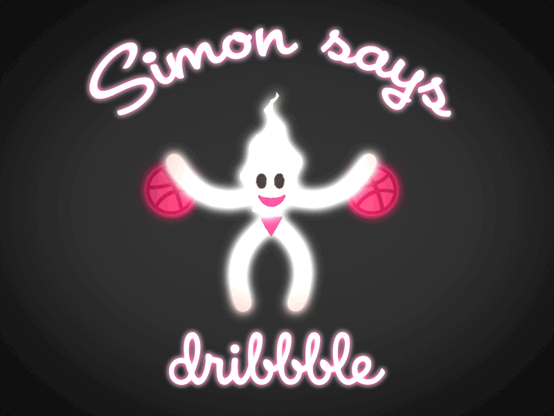 Simon Says Dribbble after effects animation debut dribbble dribble gif illustrator motion 2 rubber hose