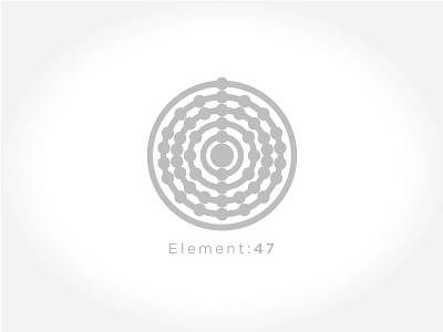 E:47 Logo atomic brand design fibonacci icon logo silver
