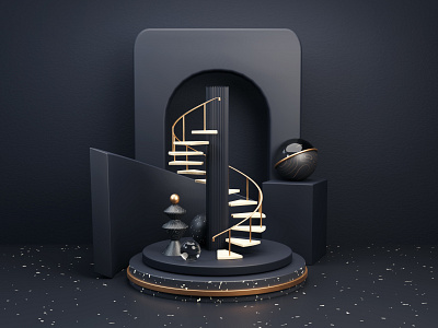 Stairs 3d 3d art 3d artist 3d composition 3d visualisation abstract blender blender 3d composition design illustration latest stairs