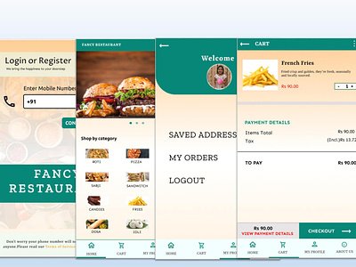 Mobile Food App Design ui ux
