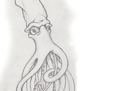 Squid illustration sketch squid