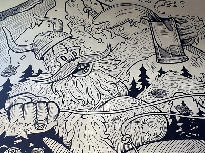 Ballard Beer Co. Mural beer breweries mural oddburton painting sasquatch seattle