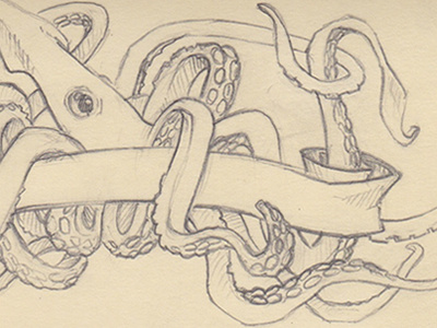 Squid Redux 16toads illustration moleskin sketch squid