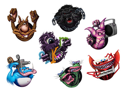 Nerdary Monster Icon Set 16toads icons illustration monsters